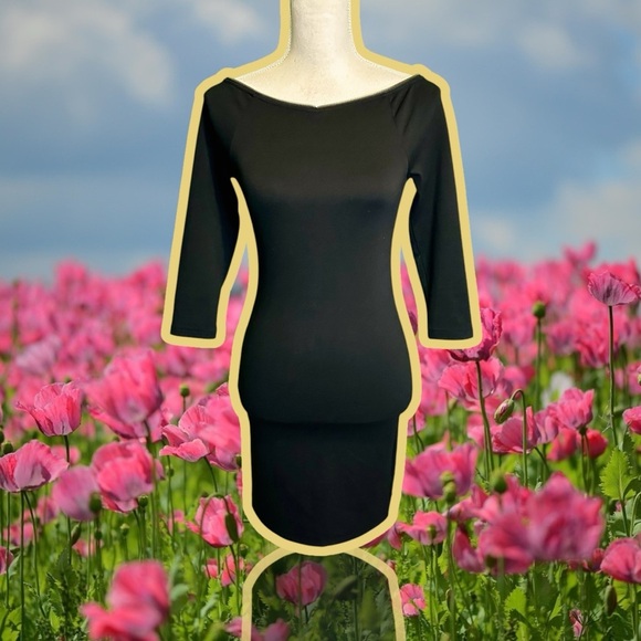 Armani Exchange Black Off The Shoulder Bodycon Dress with All Around Zipper XS - Picture 3 of 14